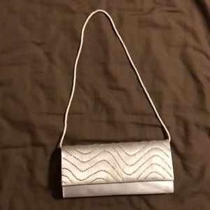 Silver sequin clutch/shoulder bag